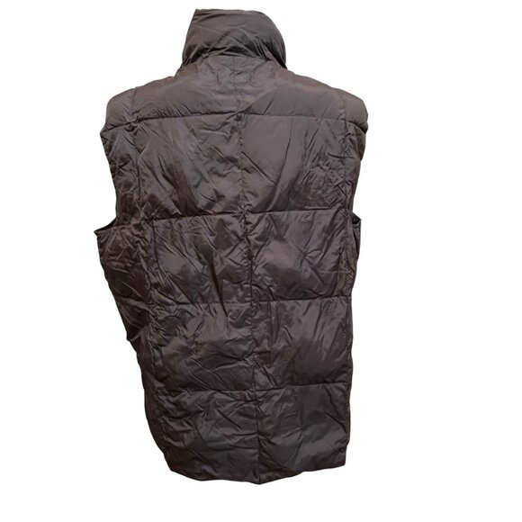 Land's End Goose Down Vest Men's Size XL 46-48 Black Snap Front Quilted Puffer - Picture 2 of 7